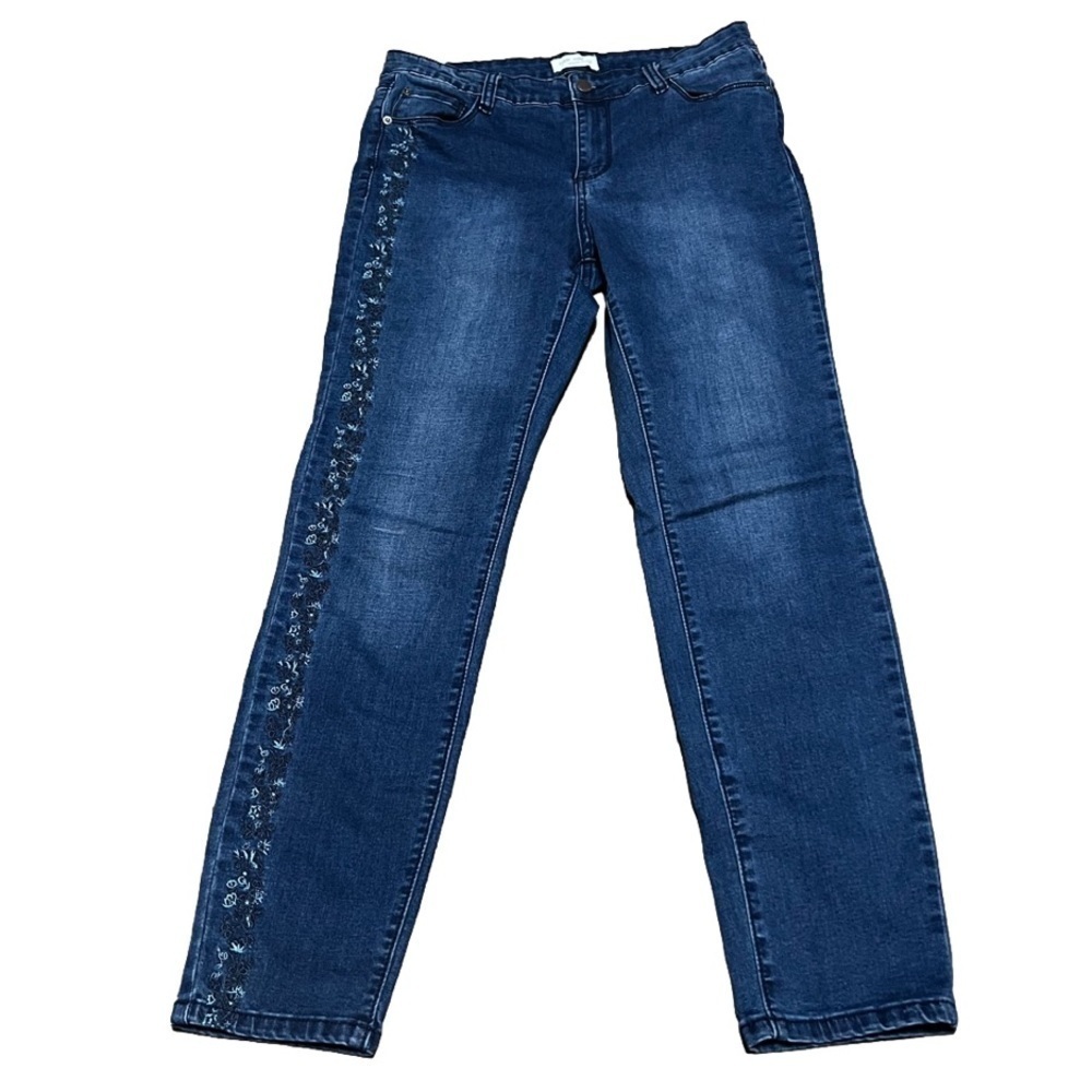 Women's Blue Jeans with Embroidered Detail